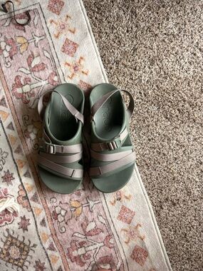 Olive Green Sandals with Adjustable Straps